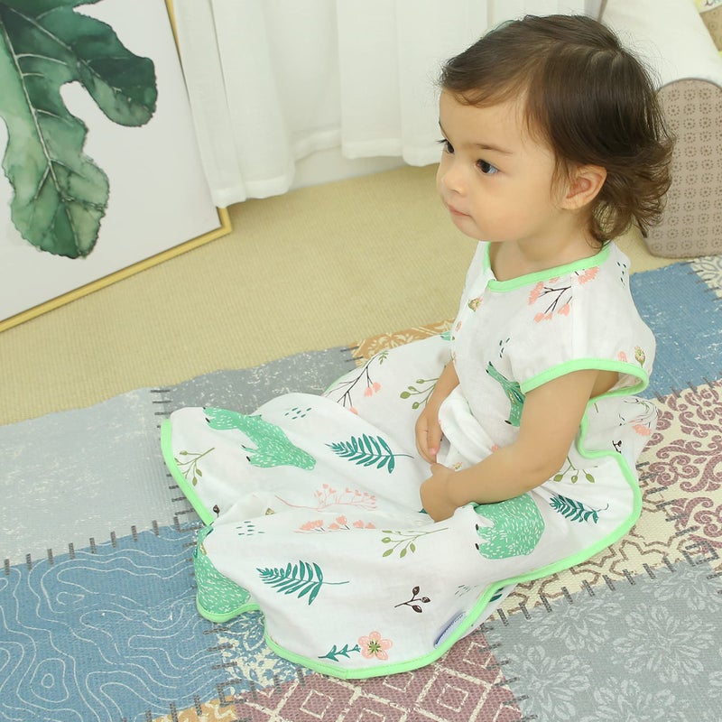 BLOOMSTAR Baby Sleeping Sack Muslin Cotton, Soft Wearable Blanket for Summer, 0.5 Tog Sleeveless Sleep Sack for Newborns (0-3M), 6-12M, 0-12 Months, Lightweight Infant Sleep Bag for Boys & Girls - Image 3